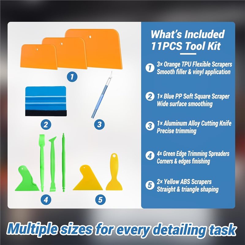 ABGR-Auto Body Tools Set 11PCS - Auto Body Filler reseña y precio